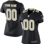 Women's Nike New Orleans Saints Customized Black Game Jersey