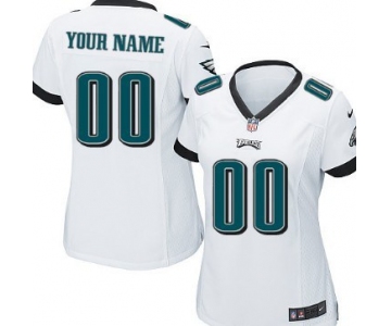 Women's Nike Philadelphia Eagles Customized White Game Jersey