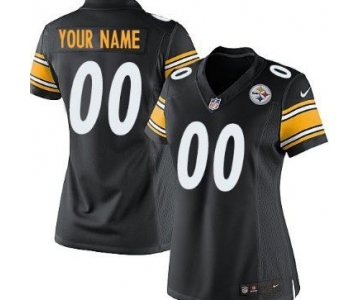 Women's Nike Pittsburgh Steelers Customized Black Game Jersey