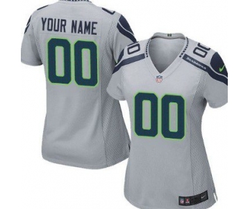 Women's Nike Seattle Seahawks Customized Gray Game Jersey