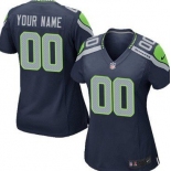 Women's Nike Seattle Seahawks Customized Navy Blue Game Jersey