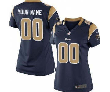 Women's Nike St. Louis Rams Customized Navy Blue Game Jersey