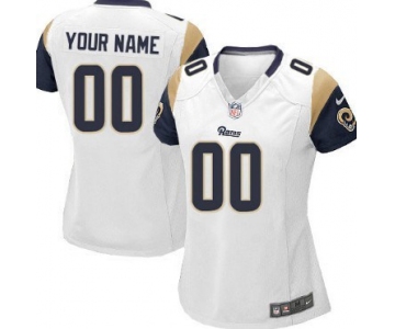 Women's Nike St. Louis Rams Customized White Game Jersey