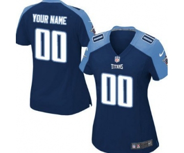 Women's Nike Tennessee Titans Customized Navy Blue Game Jersey