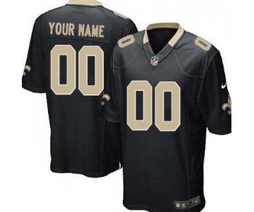 Youth Nike New Orleans Saints Customized Black Game Jersey