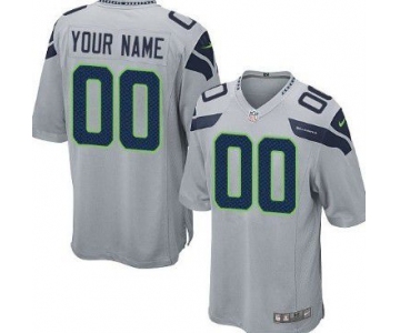 Youth Nike Seattle Seahawks Customized Gray Game Jersey