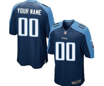 Youth Nike Tennessee Titans Customized Navy Blue Game Jersey