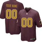 Youth Nike Washington Redskins Customized Red With Gold Game Jersey