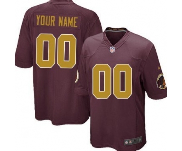 Youth Nike Washington Redskins Customized Red With Gold Game Jersey