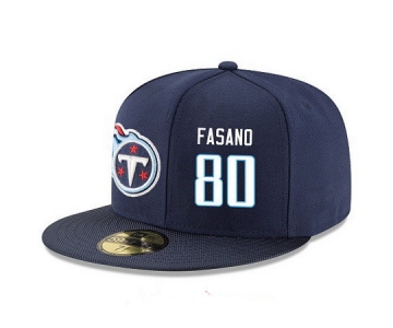 Tennessee Titans #80 Anthony Fasano Snapback Cap NFL Player Navy Blue with White Number Stitched Hat