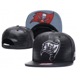 NFL Tampa Bay Buccaneers Team Logo Black Snapback Adjustable Hat S01