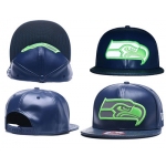 NFL Seahawks Seahawks Team Logo Navy Reflective Adjustable Hat A26