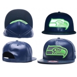 NFL Seahawks Seahawks Team Logo Navy Reflective Adjustable Hat A26