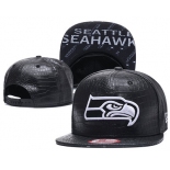 NFL Seahawks Team Logo Black Snapback Adjustable Hat G986