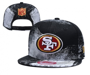 49ers Team Logo Black White Adjustable Hat YD