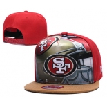 49ers Team Logo Red Adjustable Leather Hat TX