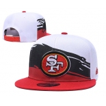 49ers Team Logo White Red Adjustable Hat GS