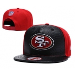 NFL San Francisco 49ers Team Logo Black Red Adjustable Hat YD