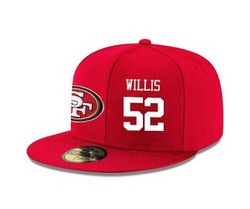 San Francisco 49ers #52 Patrick Willis Snapback Cap NFL Player Red with White Number Stitched Hat