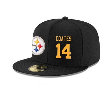 Pittsburgh Steelers #14 Sammie Coates Snapback Cap NFL Player Black with Gold Number Stitched Hat