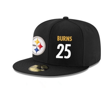 Pittsburgh Steelers #25 Artie Burns Snapback Cap NFL Player Black with White Number Stitched Hat