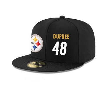 Pittsburgh Steelers #48 Bud Dupree Snapback Cap NFL Player Black with White Number Stitched Hat