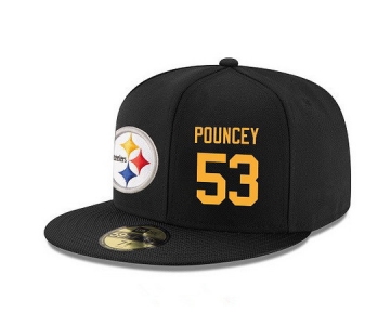 Pittsburgh Steelers #53 Maurkice Pouncey Snapback Cap NFL Player Black with Gold Number Stitched Hat