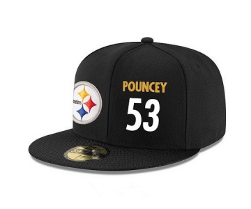 Pittsburgh Steelers #53 Maurkice Pouncey Snapback Cap NFL Player Black with White Number Stitched Hat