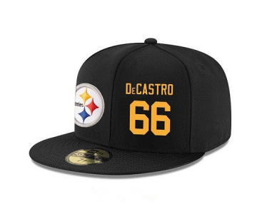 Pittsburgh Steelers #66 David DeCastro Snapback Cap NFL Player Black with Gold Number Stitched Hat