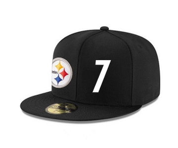 Pittsburgh Steelers #7 Ben Roethlisberger Snapback Cap NFL Player Black with White Number Stitched Hat