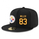 Pittsburgh Steelers #83 Heath Miller Snapback Cap NFL Player Black with Gold Number Stitched Hat