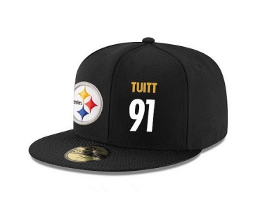 Pittsburgh Steelers #91 Stephon Tuitt Snapback Cap NFL Player Black with White Number Stitched Hat