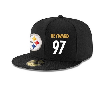 Pittsburgh Steelers #97 Cameron Heyward Snapback Cap NFL Player Black with White Number Stitched Hat