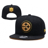 Steelers Team Gold Logo Black Adjustable Hat YD