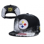 Steelers Team Logo Black White Adjustable Hat YD