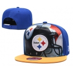 Steelers Team Logo Blue Yellow Adjustable Leather Hat TX