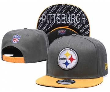 Steelers Team Logo Gray Yellow Adjustable Hat TX