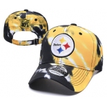 Steelers Team Logo Yellow Black Peaked Adjustable Fashion Hat YD