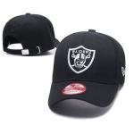 NFL Oakland Raiders Team Logo Black Peaked Adjustable Hat A125