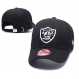 NFL Oakland Raiders Team Logo Black Peaked Adjustable Hat A125