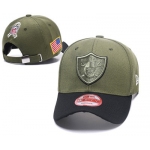NFL Oakland Raiders Team Logo Olive Peaked Adjustable Hat 009
