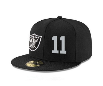Oakland Raiders #11 Sebastian Janikowski Snapback Cap NFL Player Black with Silver Number Stitched Hat