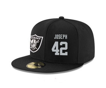 Oakland Raiders #42 Karl Joseph Snapback Cap NFL Player Black with Silver Number Stitched Hat