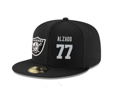 Oakland Raiders #77 Lyle Alzado Snapback Cap NFL Player Black with Silver Number Stitched Hat