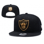 Raiders Team Gold Logo Black Adjustable Hat YD