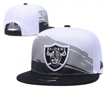 Raiders Team Logo White Black Adjustable Hat GS