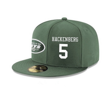 New York Jets #5 Christian Hackenberg Snapback Cap NFL Player Green with White Number Stitched Hat