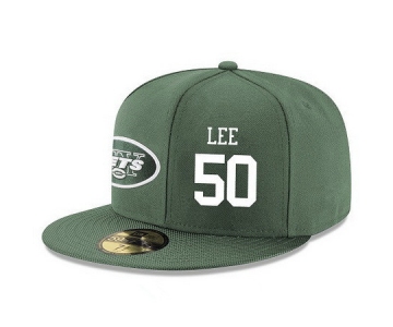 New York Jets #50 Darron Lee Snapback Cap NFL Player Green with White Number Stitched Hat