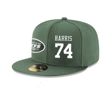 New York Jets #74 Nick Mangold Snapback Cap NFL Player Green with White Number Stitched Hat