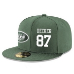 New York Jets #87 Eric Decker Snapback Cap NFL Player Green with White Number Stitched Hat